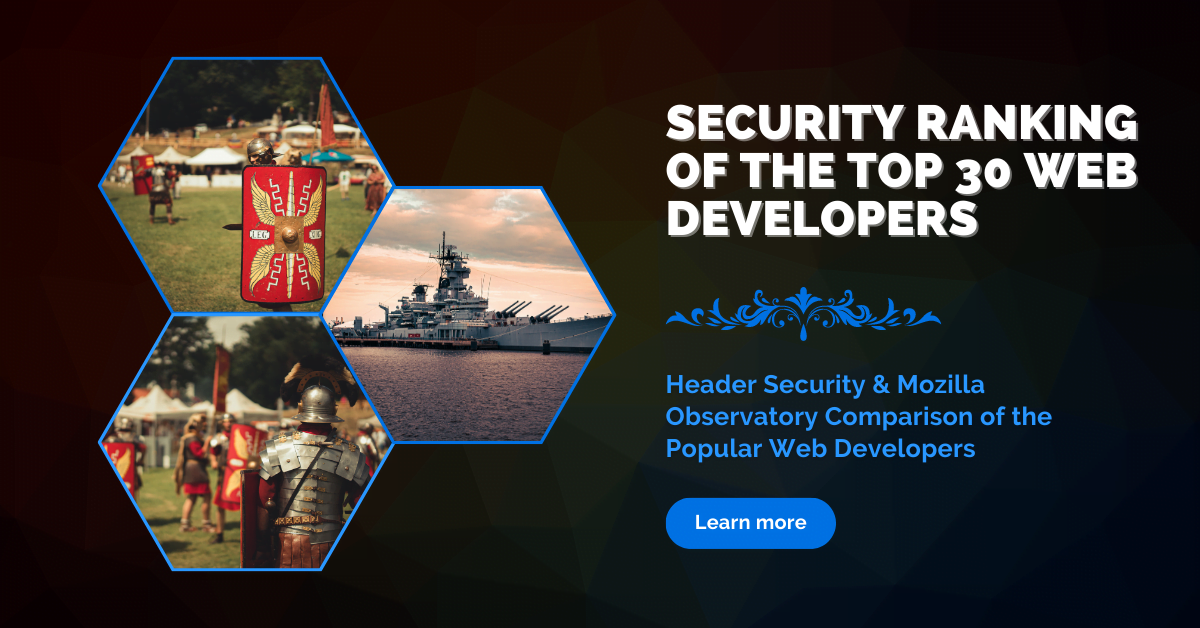 Security Ranking of the Top 30 Web Developers