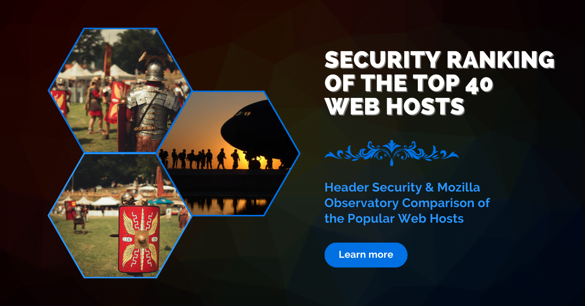 Security Ranking of the Top 40 Web Hosts